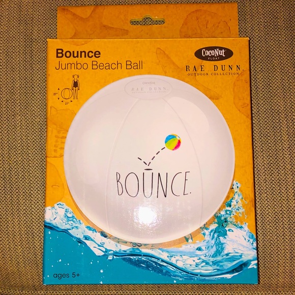NWT Rae Dunn BOUNCE Beach Ball Inflatable Beach Toy Pool Accessories Kid & Adult - Picture 2 of 5